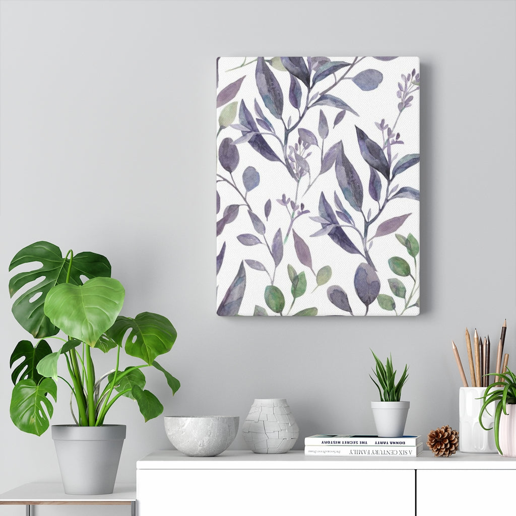 FLORAL WALL CANVAS ART | Lavender Green White