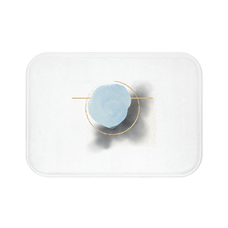 White Baby Blue Minimalist | Abstract Bath Mat