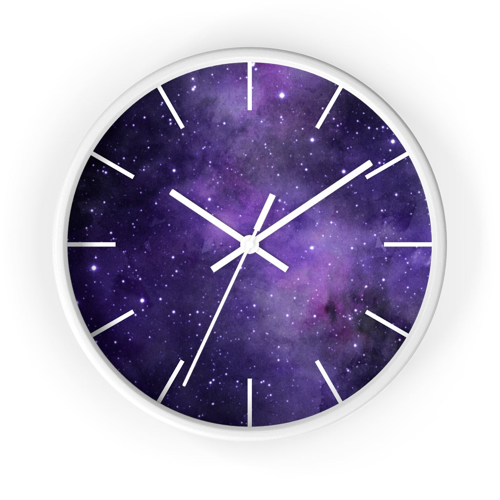 Purple Cosmic 10" Wood Wall Clock