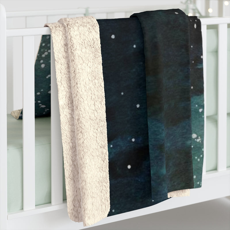Gradient Clouds Comfy Blanket | Green Silver