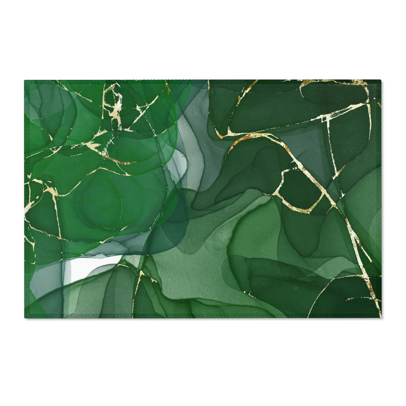 Green Abstract Area Rug | Emerald Jade