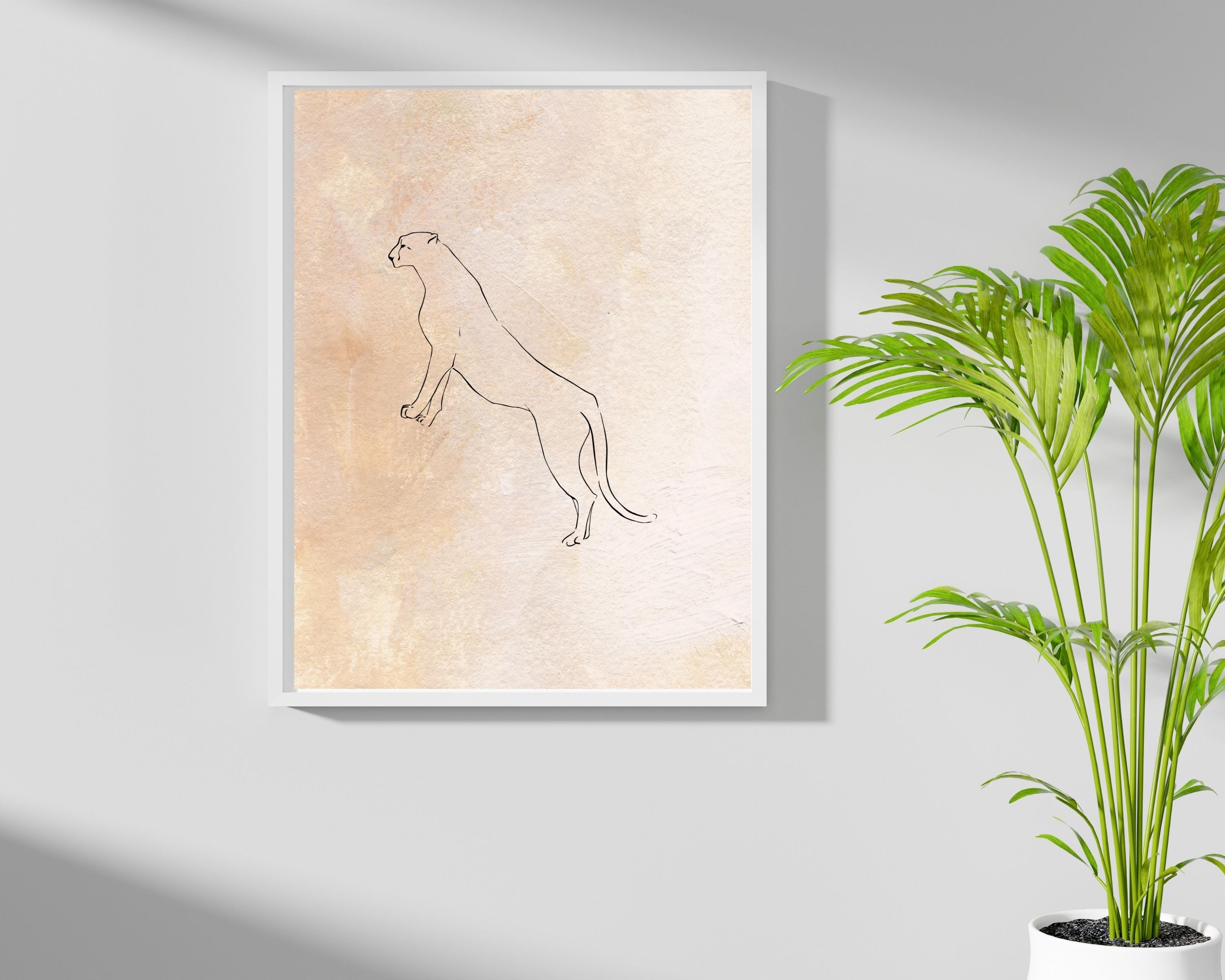 Abstract Terracotta Art Prints | Beige Cat