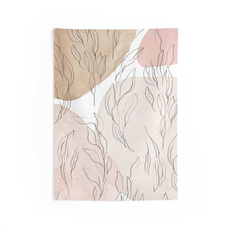 Floral Tapestry | Beige Blush Pink White