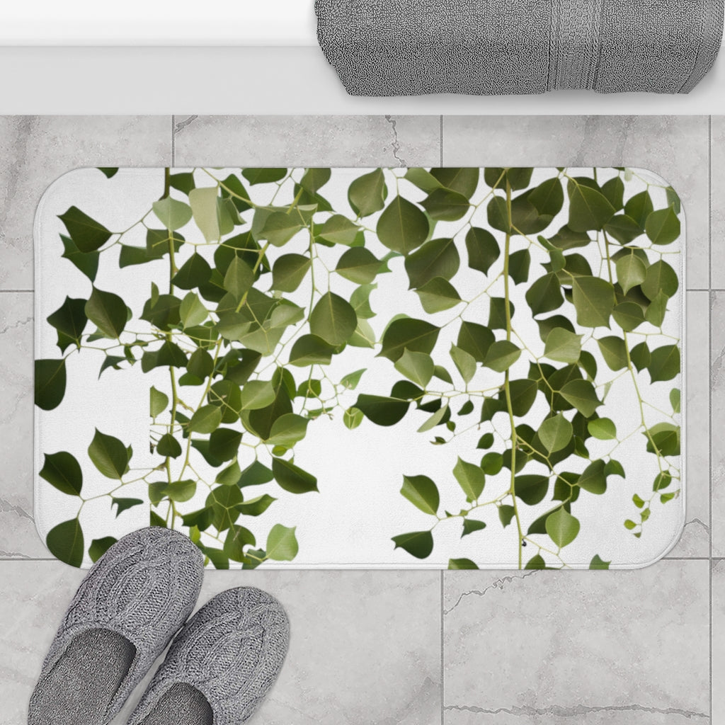 modern floral bath mat