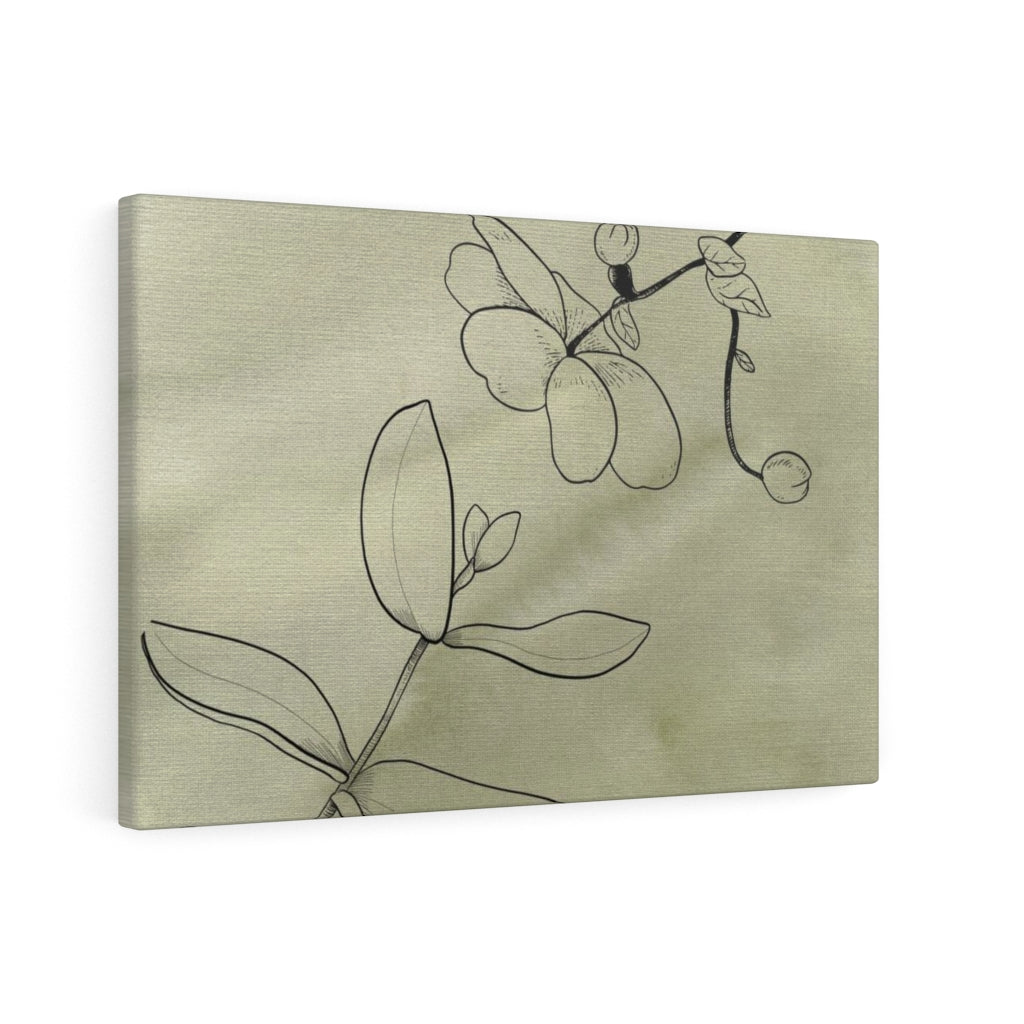 FLORAL WALL CANVAS ART | Green Line Art Flowers