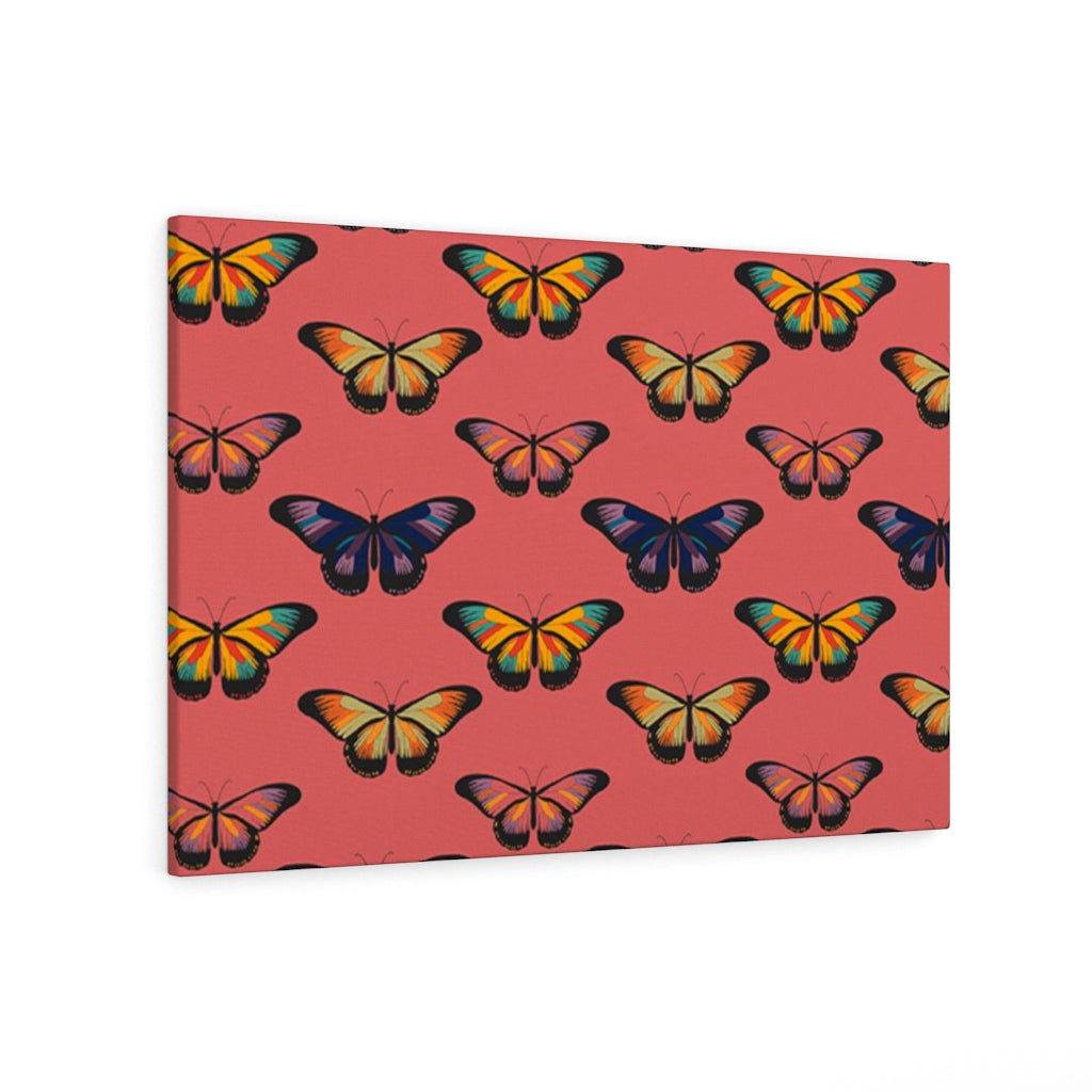 WHIMSICAL WALL CANVAS ART | Pastel Red Butterfly