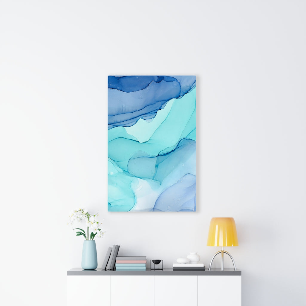 Abstract Canvas Art | Teal Blue