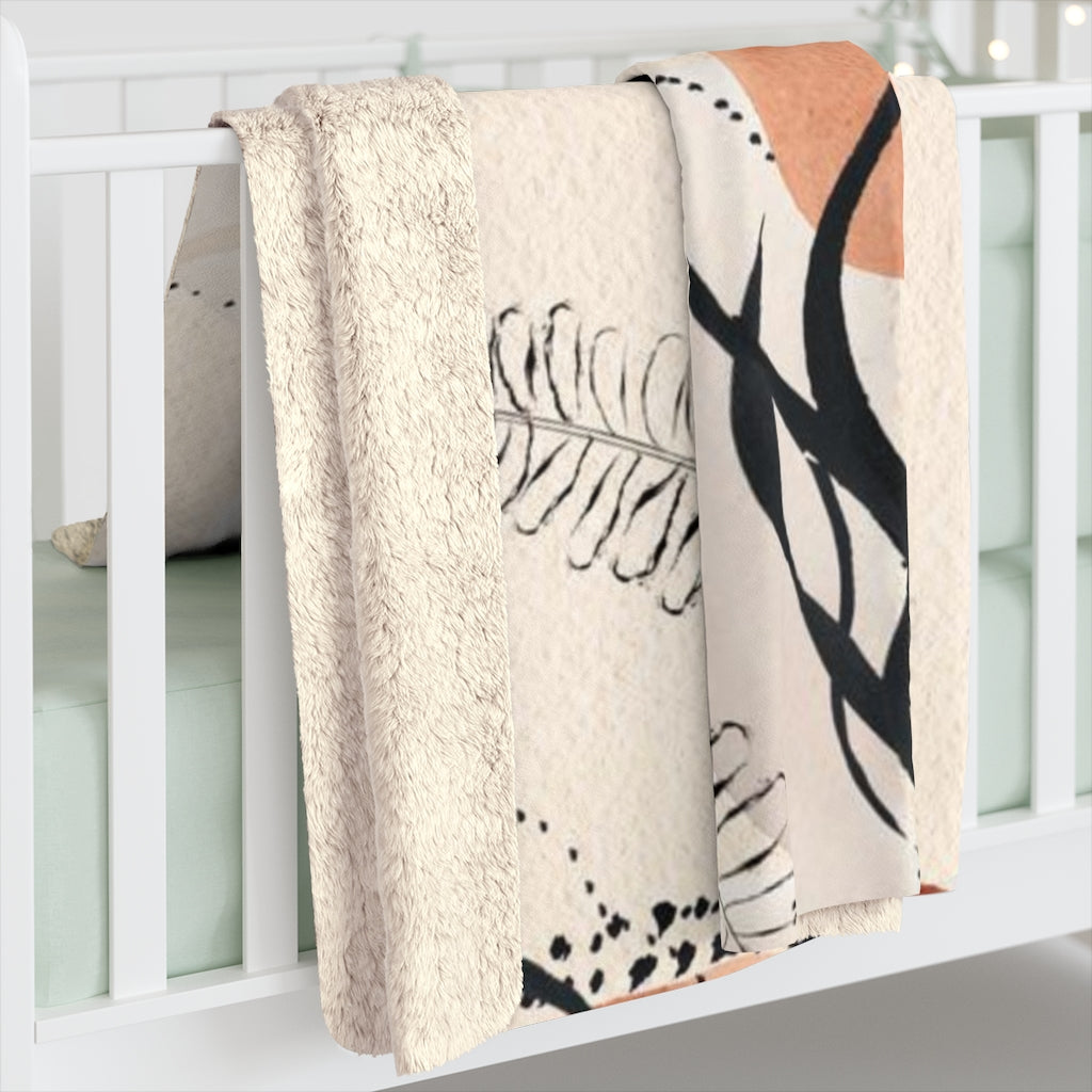 Boho Comfy Blanket | Beige Peach Black