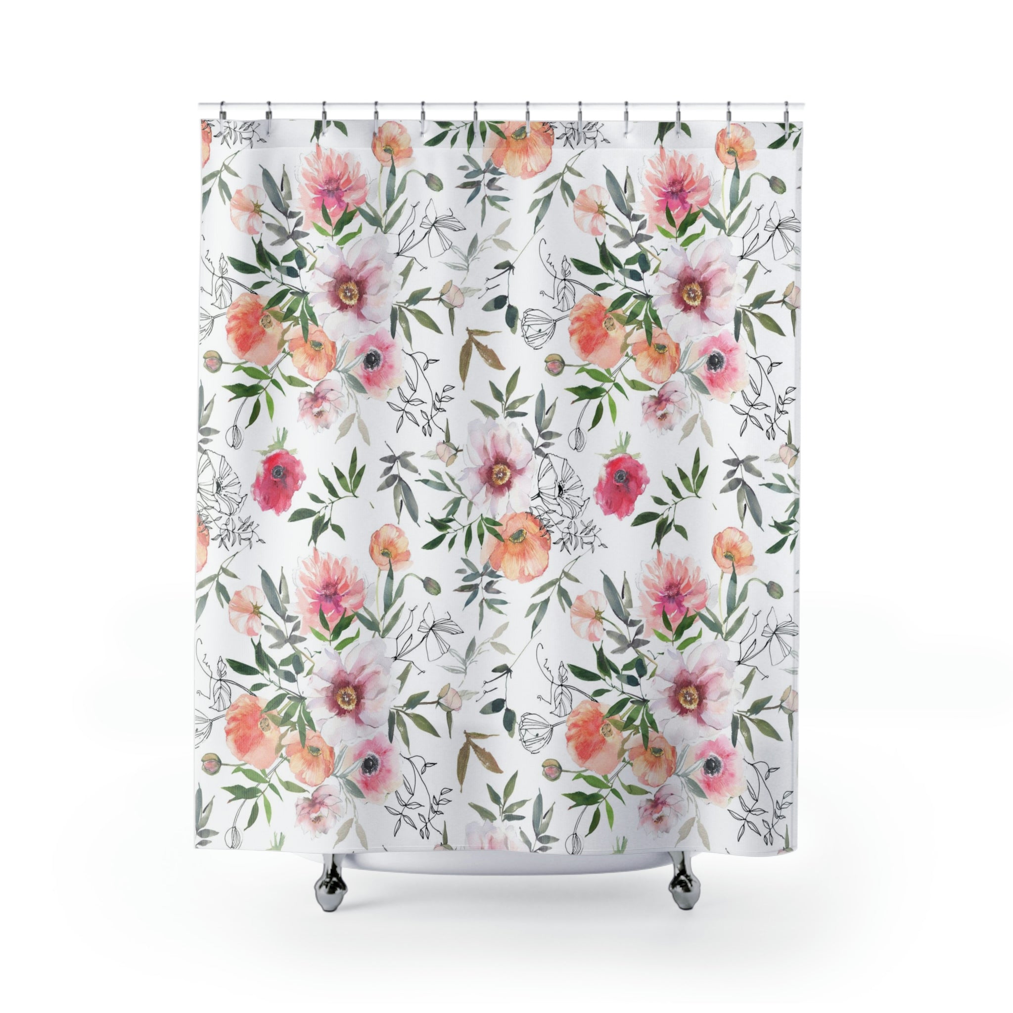 modern boho fabric shower curtain