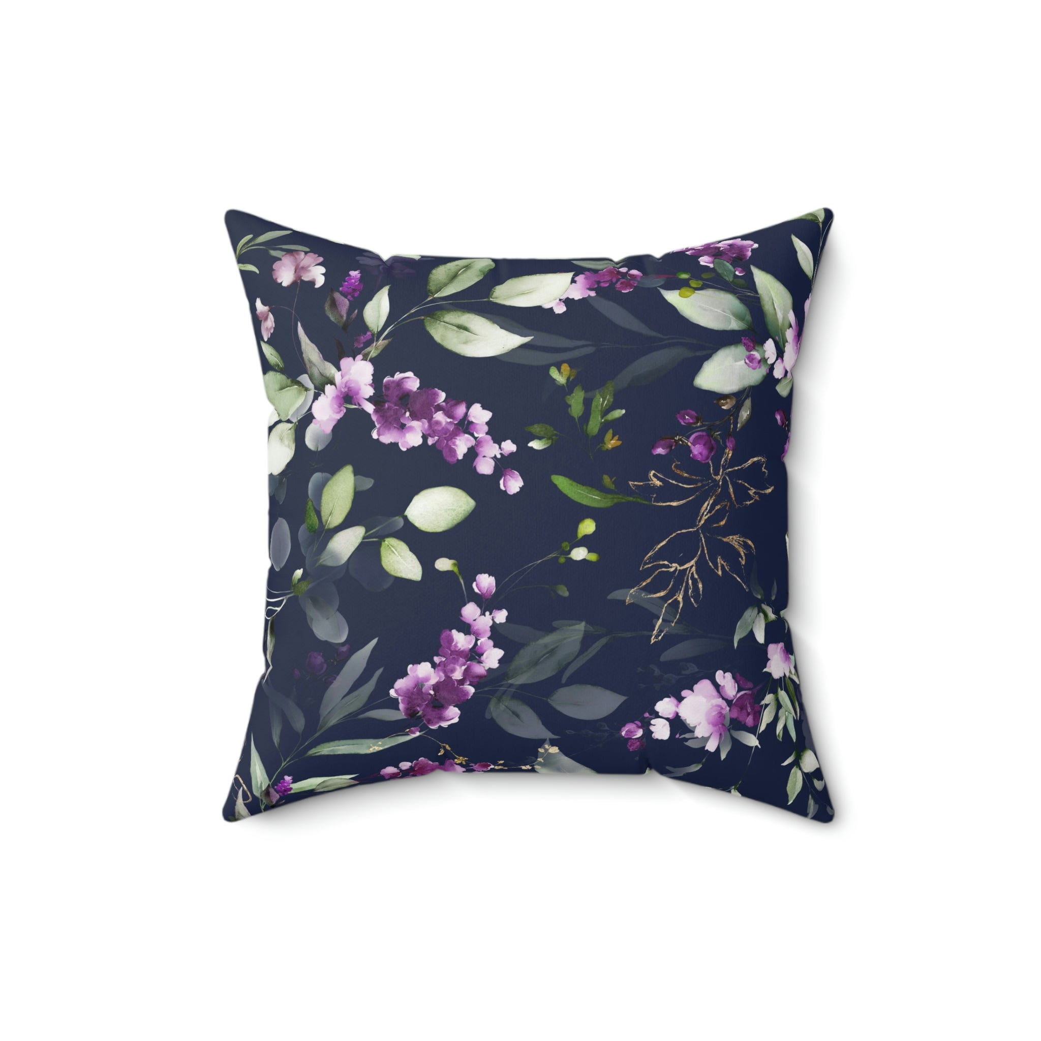 Pillow Cover | Navy Lavender Spring Garden