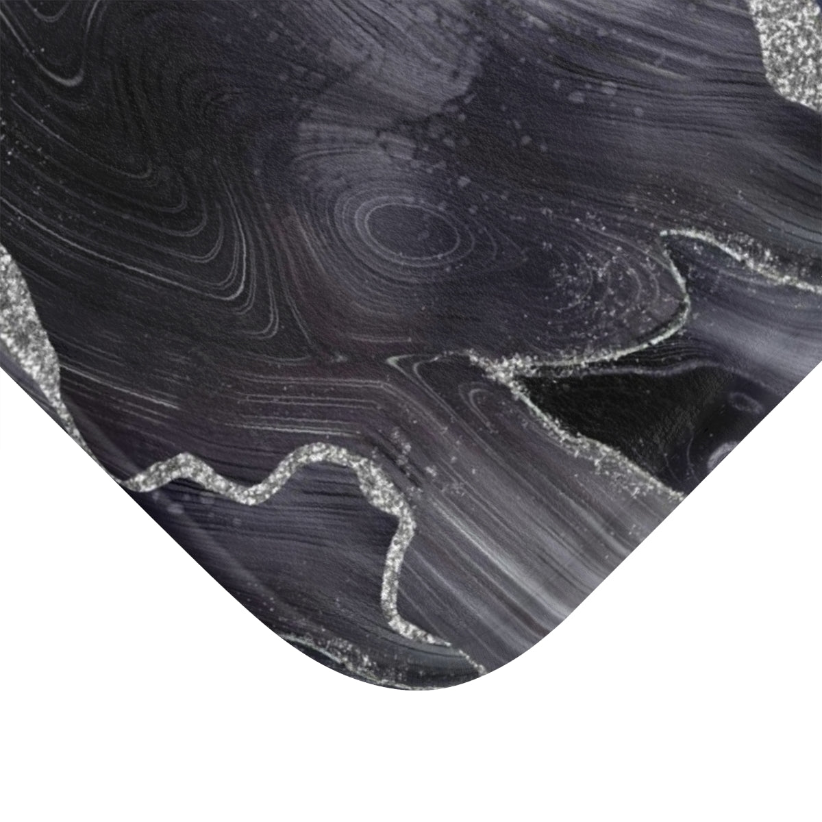 Marble Agate Print Bath Mat | Dark Gray