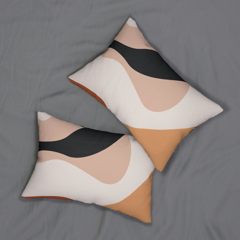 Abstract Lumbar Pillow | Beige Black