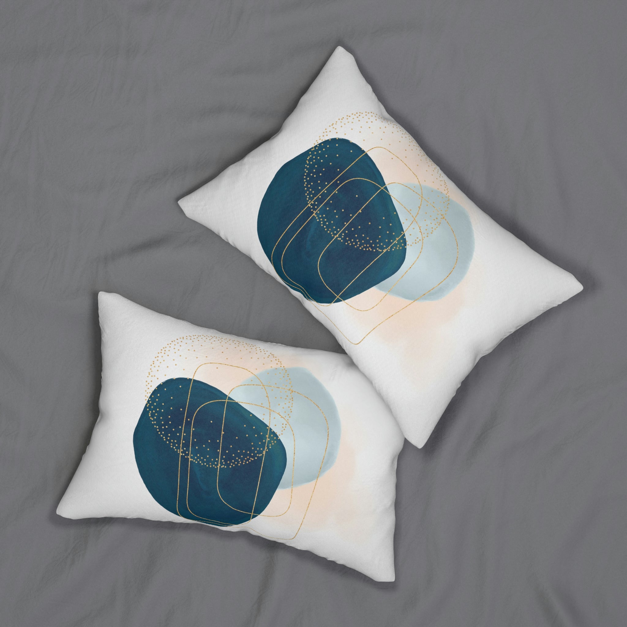 Abstract Lumbar Pillow | Cool Blue