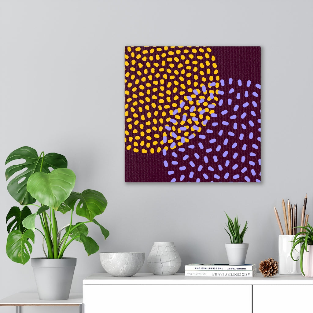 Abstract Canvas Art | Purple Yellow