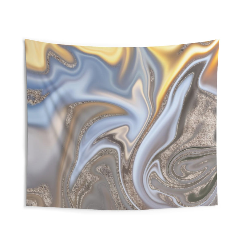 Abstract Tapestry | Yellow Sky Blue Silver