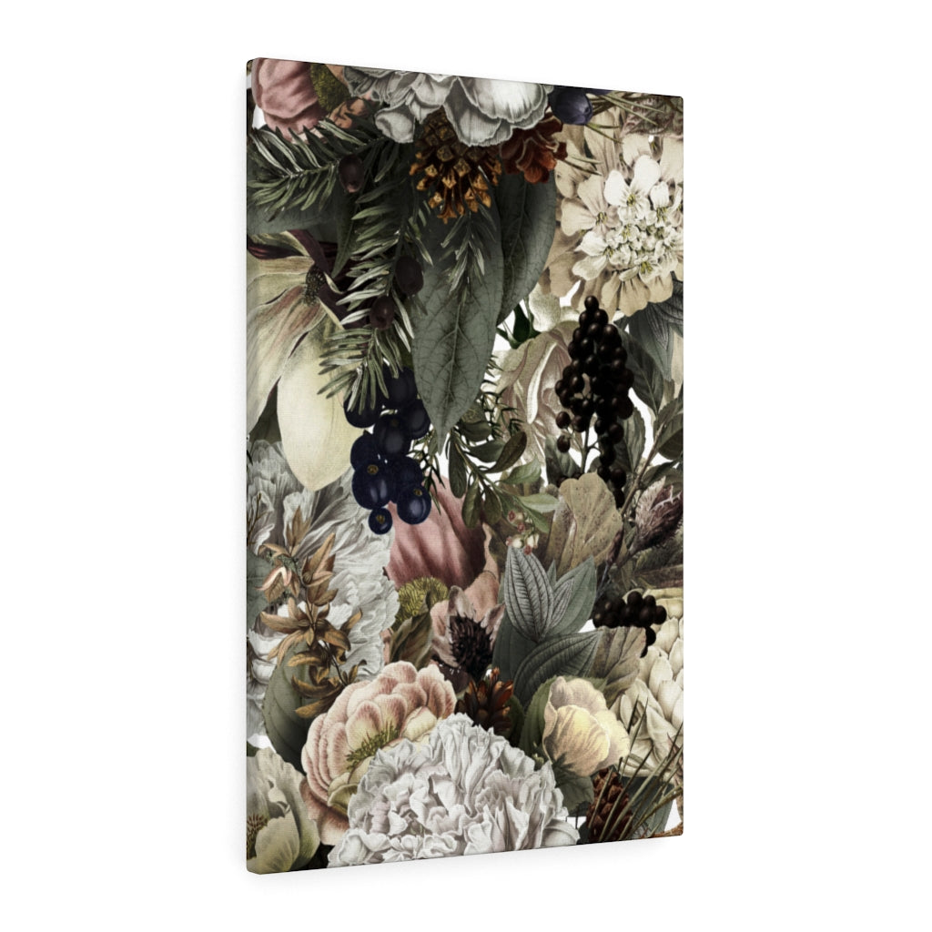 FLORAL CANVAS ART | Black White Green