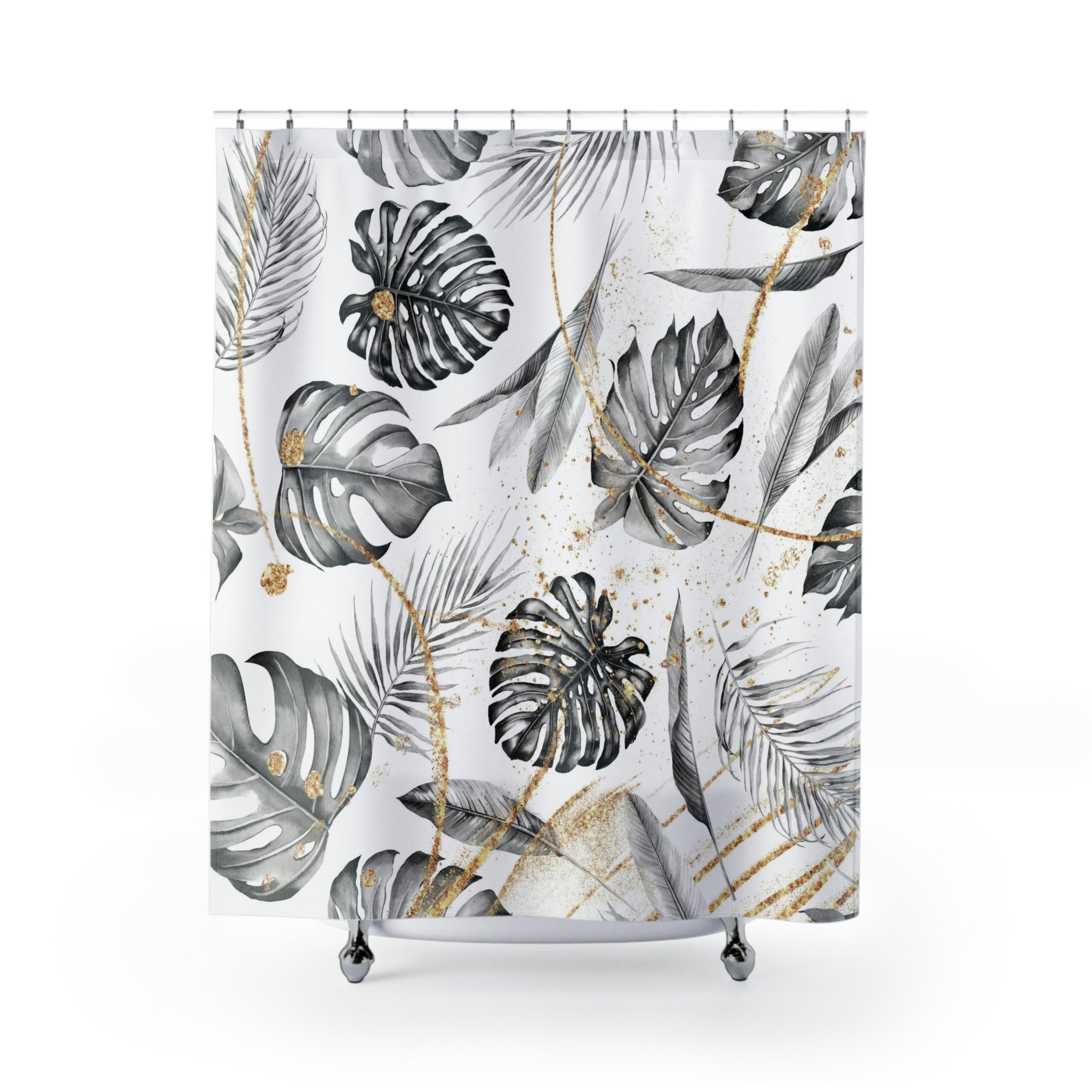 modern boho fabric shower curtain