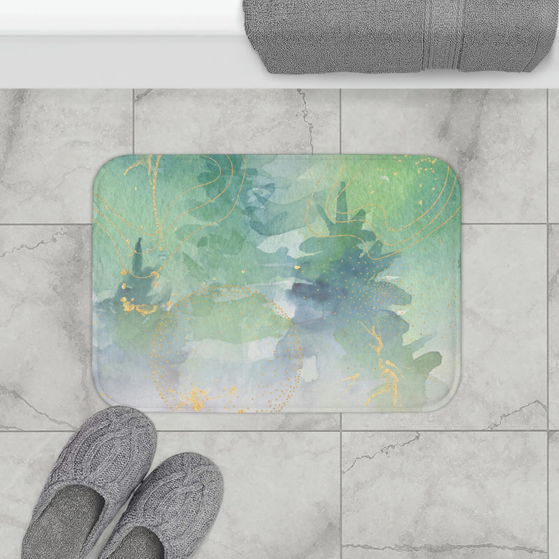 Abstract Bath Mat | Sage Green Trees Ombre
