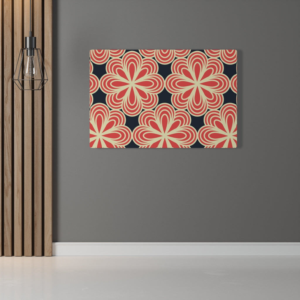 FLORAL CANVAS ART | Oriental Red Black Gold Flower