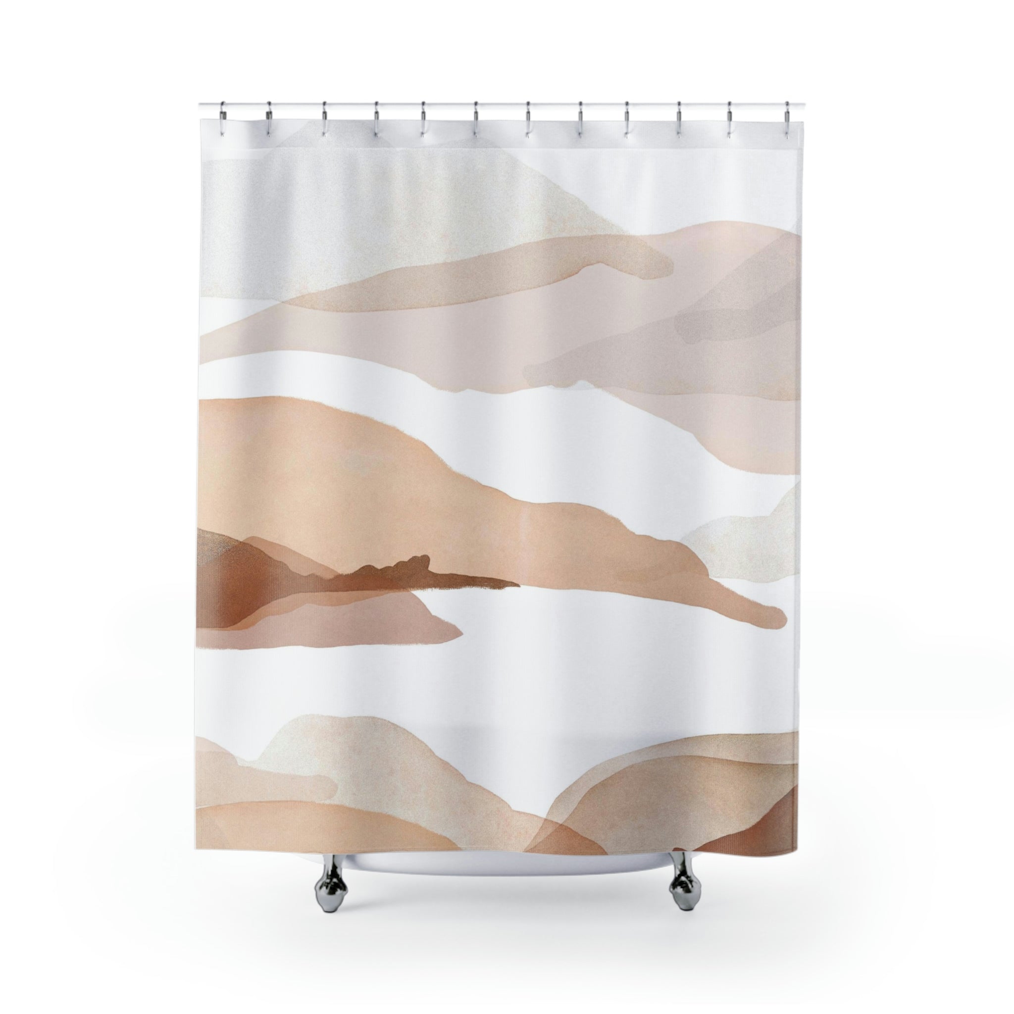 modern boho fabric shower curtain