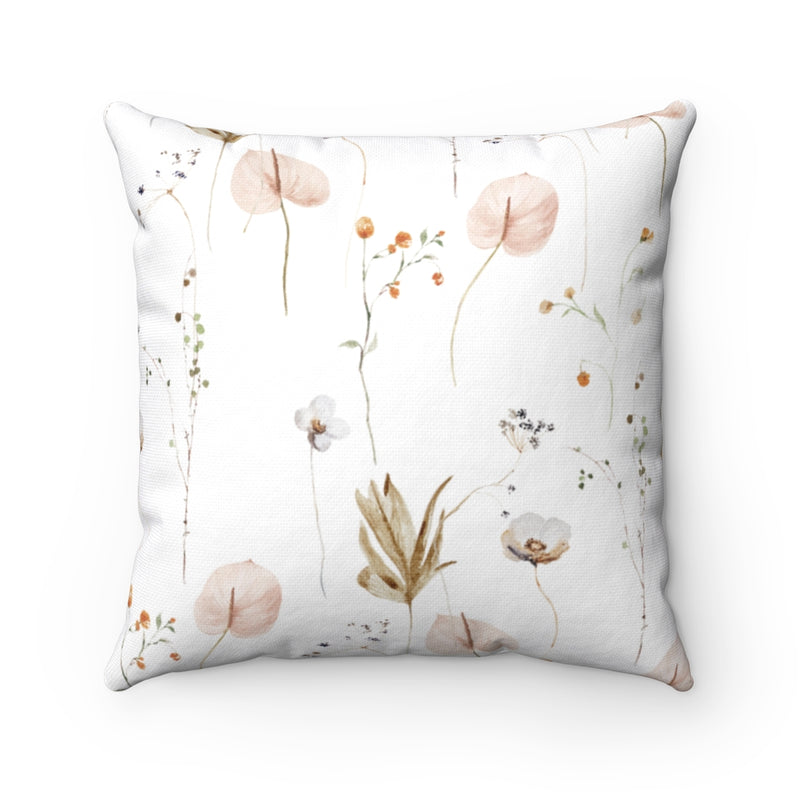 Boho Pillow Cover | Salmon Pink Gold Leaves