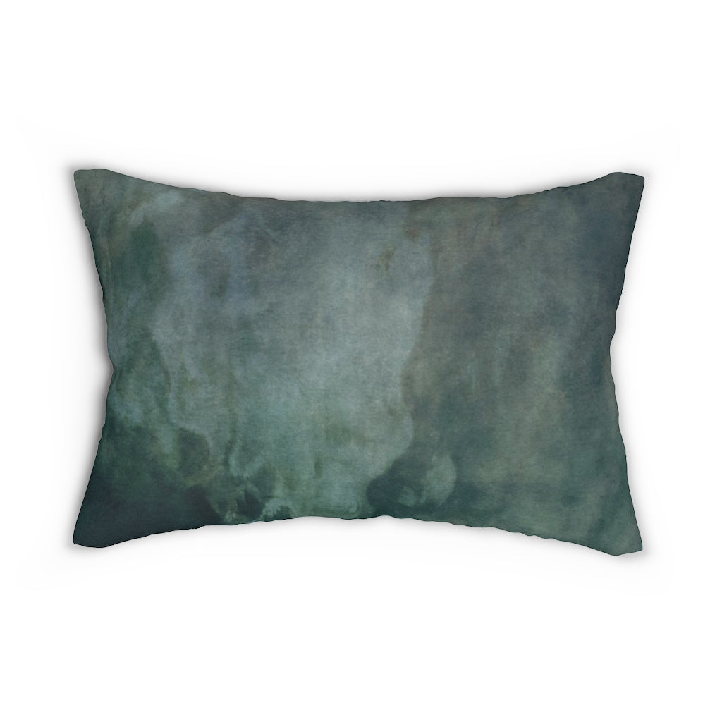 Abstract Boho Lumbar Pillow | Emerald Green