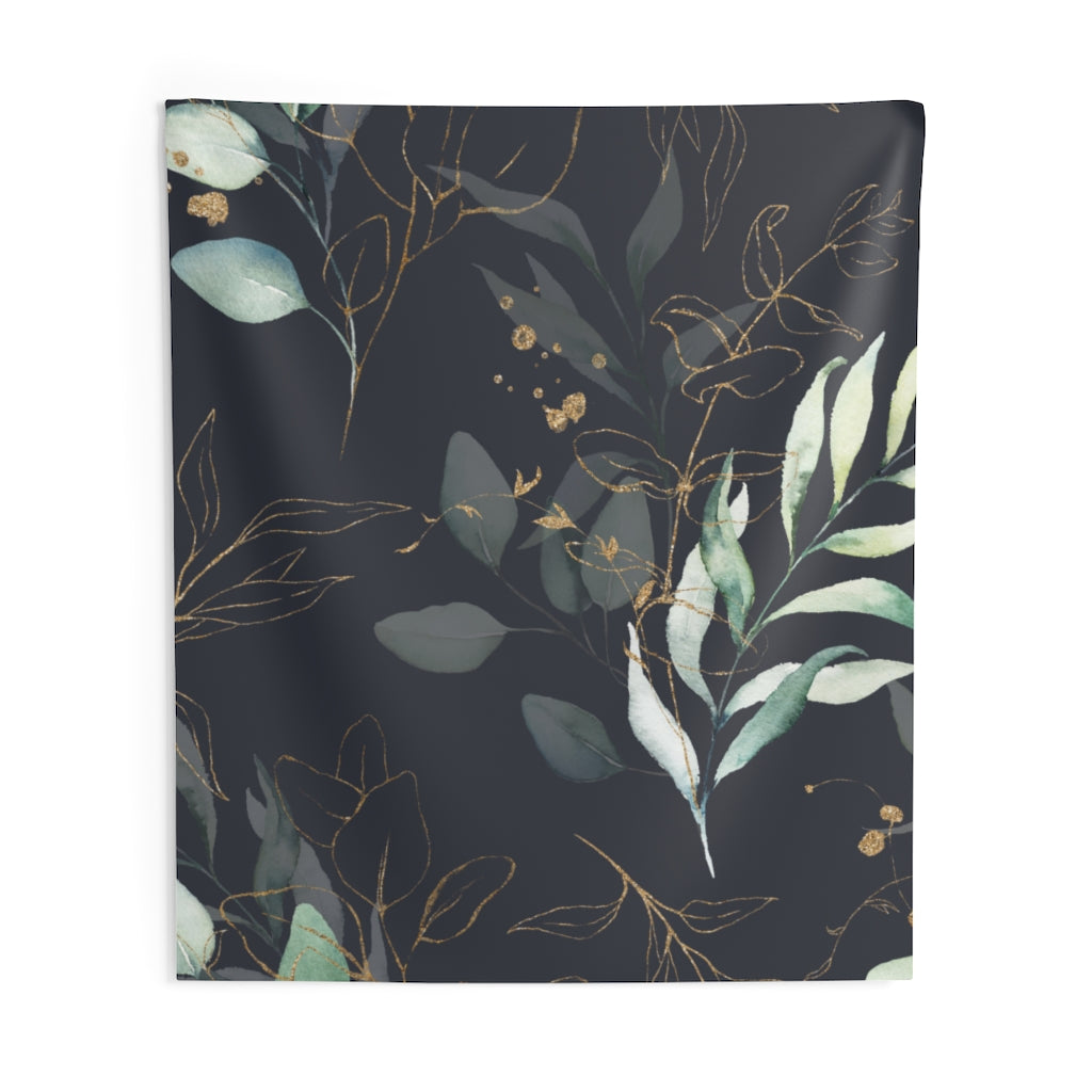 Floral Tapestry, Eucalyptus Black White