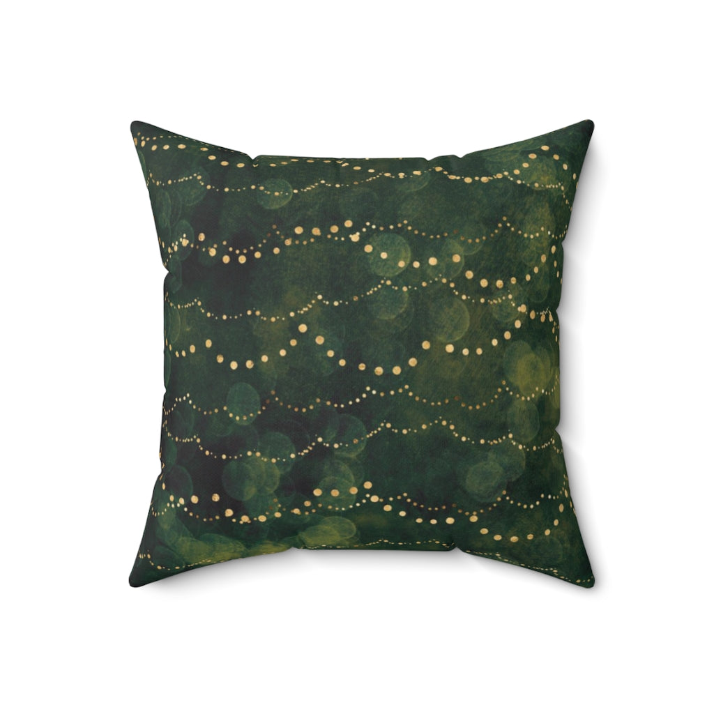 Abstract Pillow Cover | Green Beige Lights