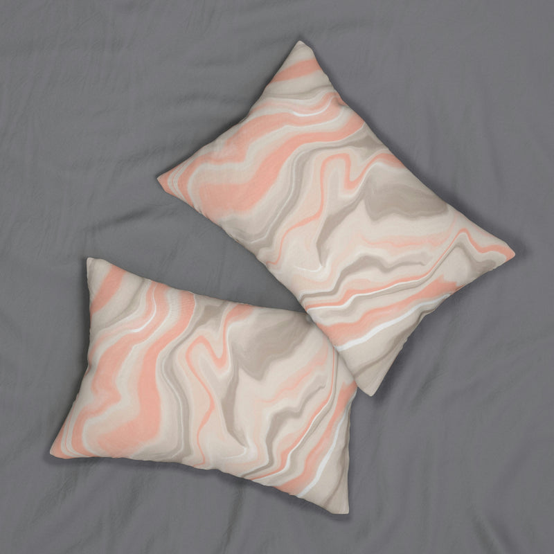 Marble Lumbar Pillow | Beige Peach Pink