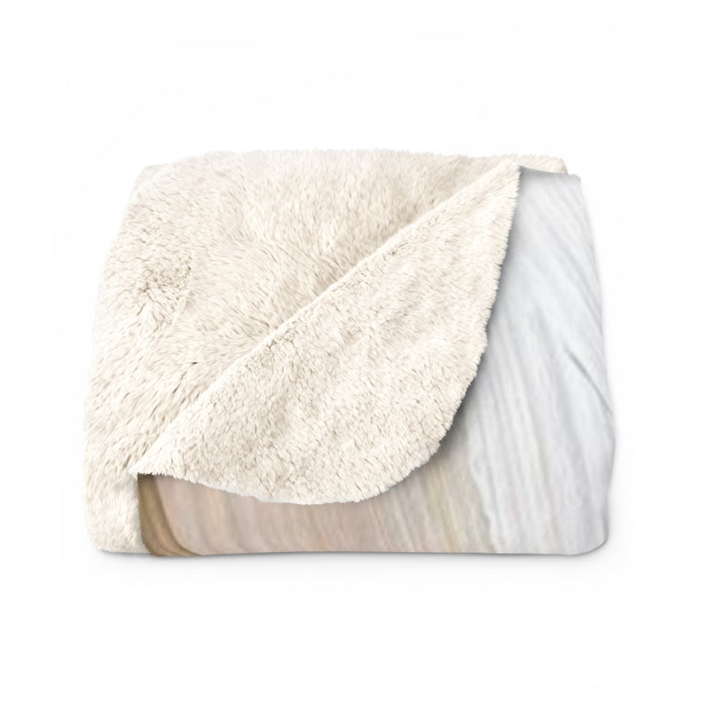 Acrylic Comfy Blanket | White Beige Green