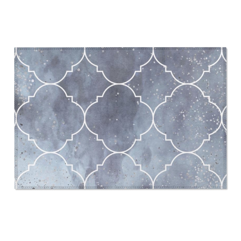 Art Deco Area Rug | Denim Blue