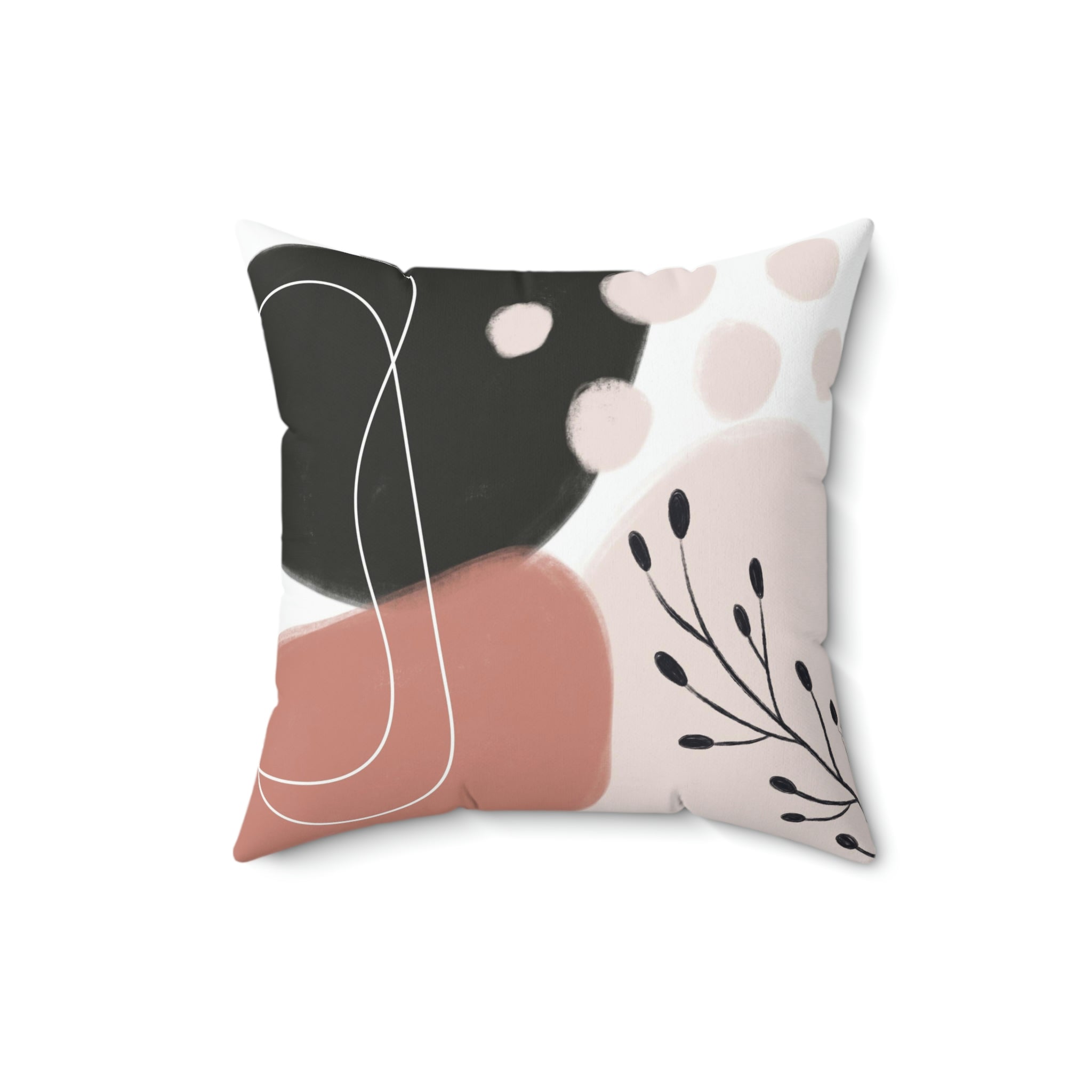 Abstract Pillow Cover | Black Pink Cream