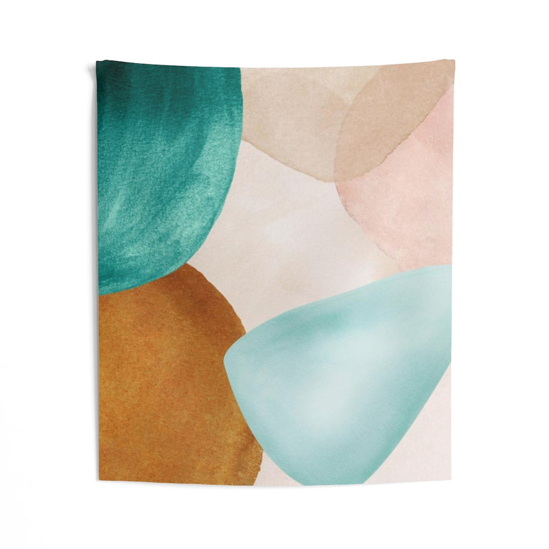 Abstract Tapestry | Beige Blush Pink Teal Green