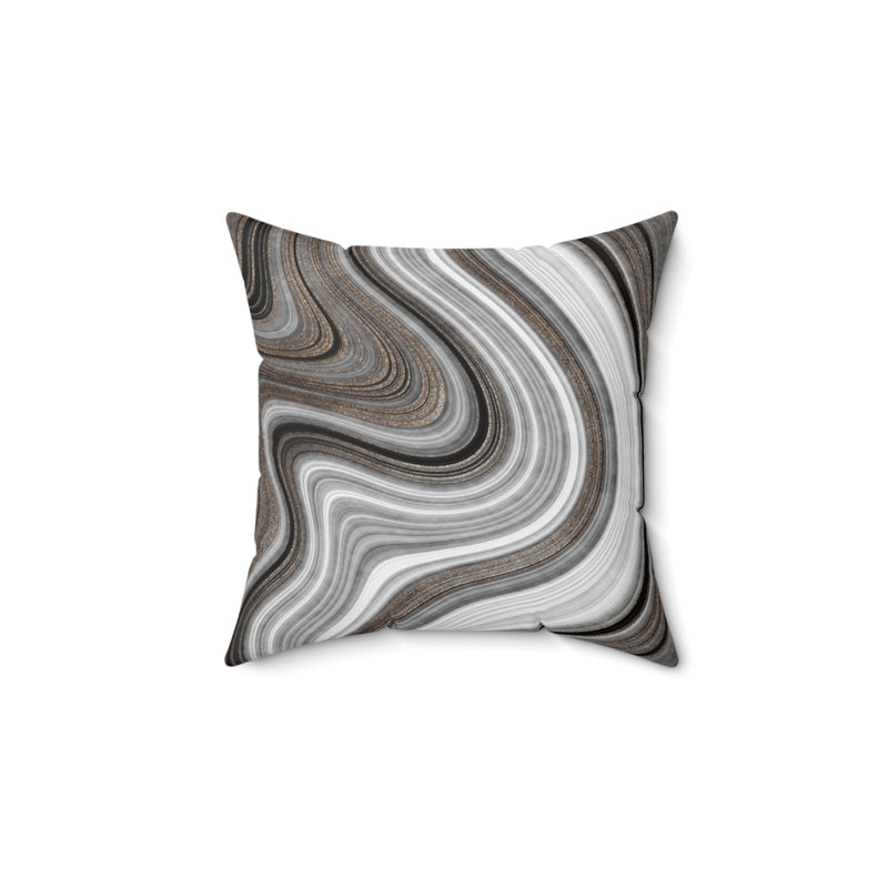 Marble Pillow Cover | Agate White Beige Black