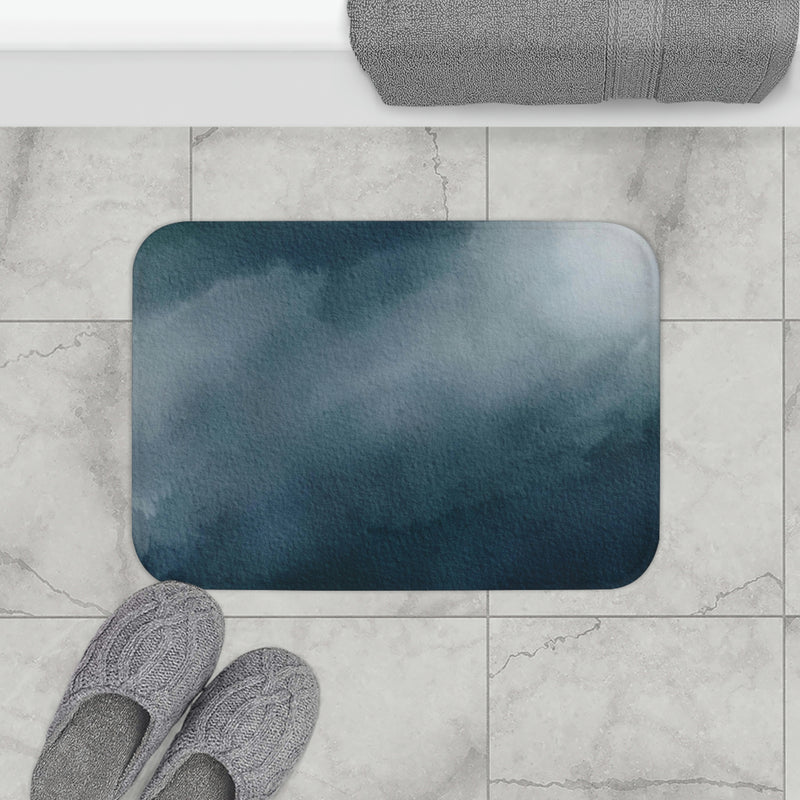 Abstract  Bath, Kitchen Mat | Navy Blue Ombre Gradient