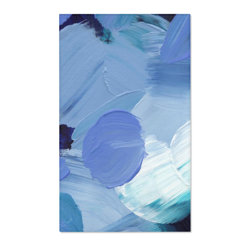 Abstract Area Rug | Blue White Lavender Acrylic