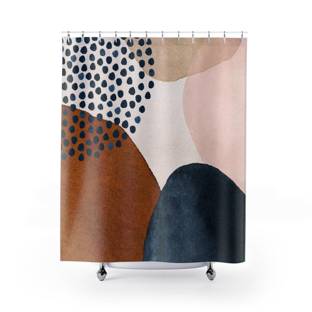 modern boho fabric shower curtain