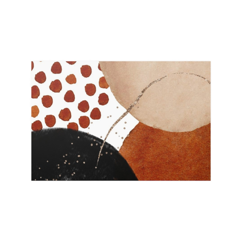 Abstract Boho Art Prints | Burnt Orange Gold Black