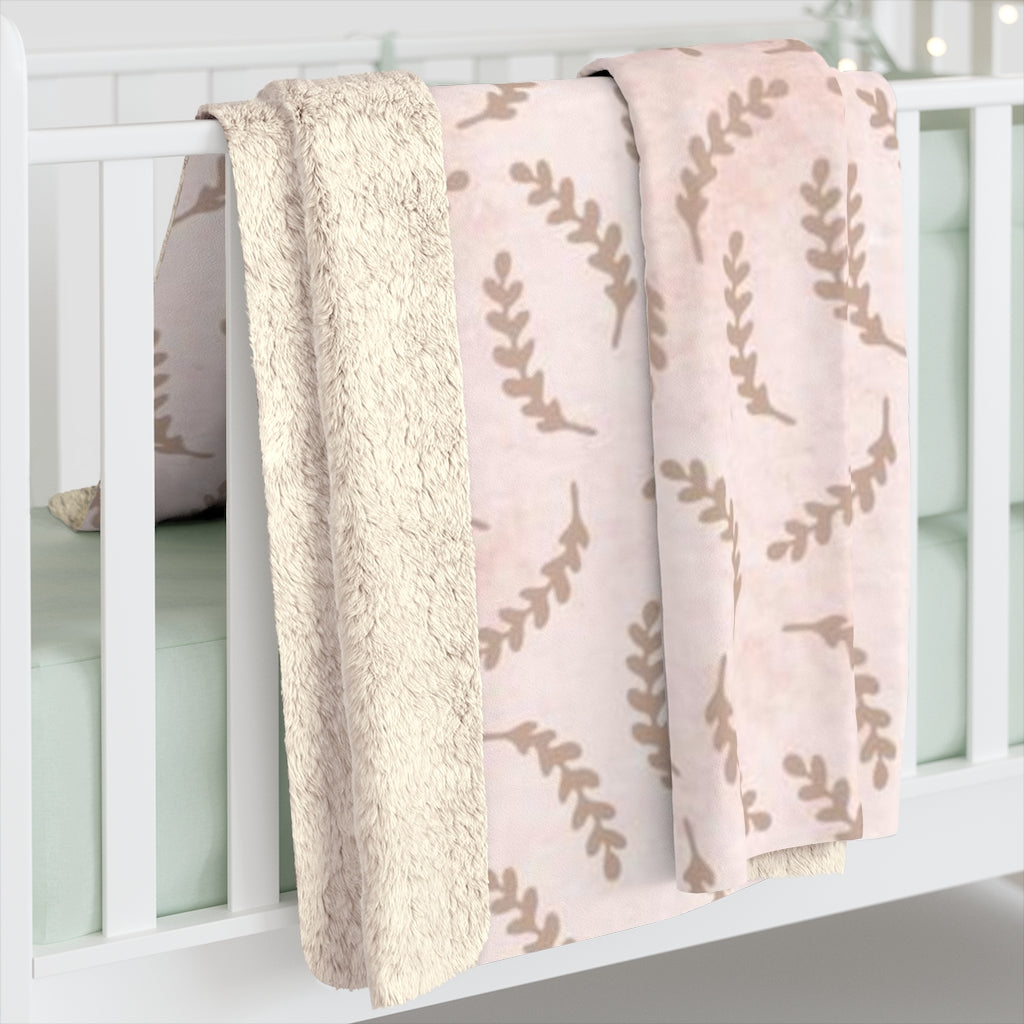 Floral Comfy Blanket | Blush Pink Beige