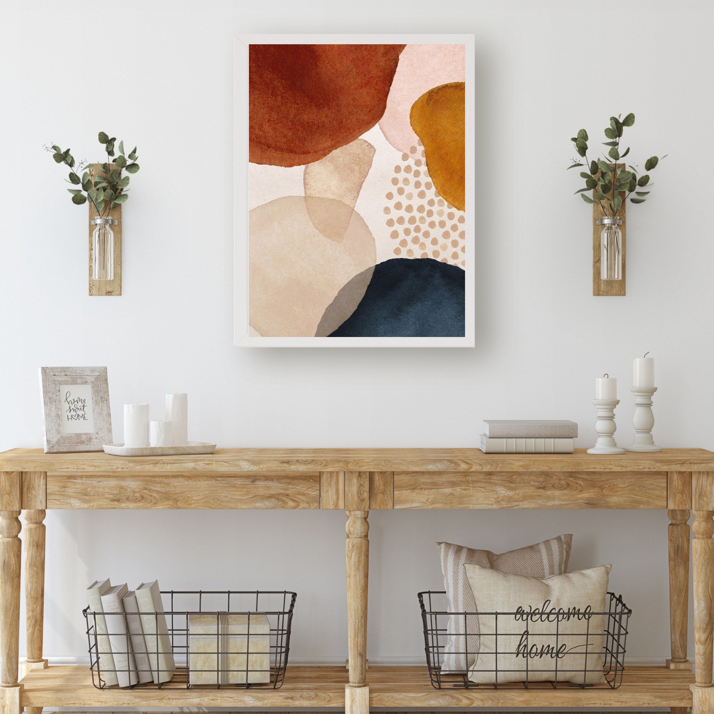 Abstract Art Poster | Navy Rust