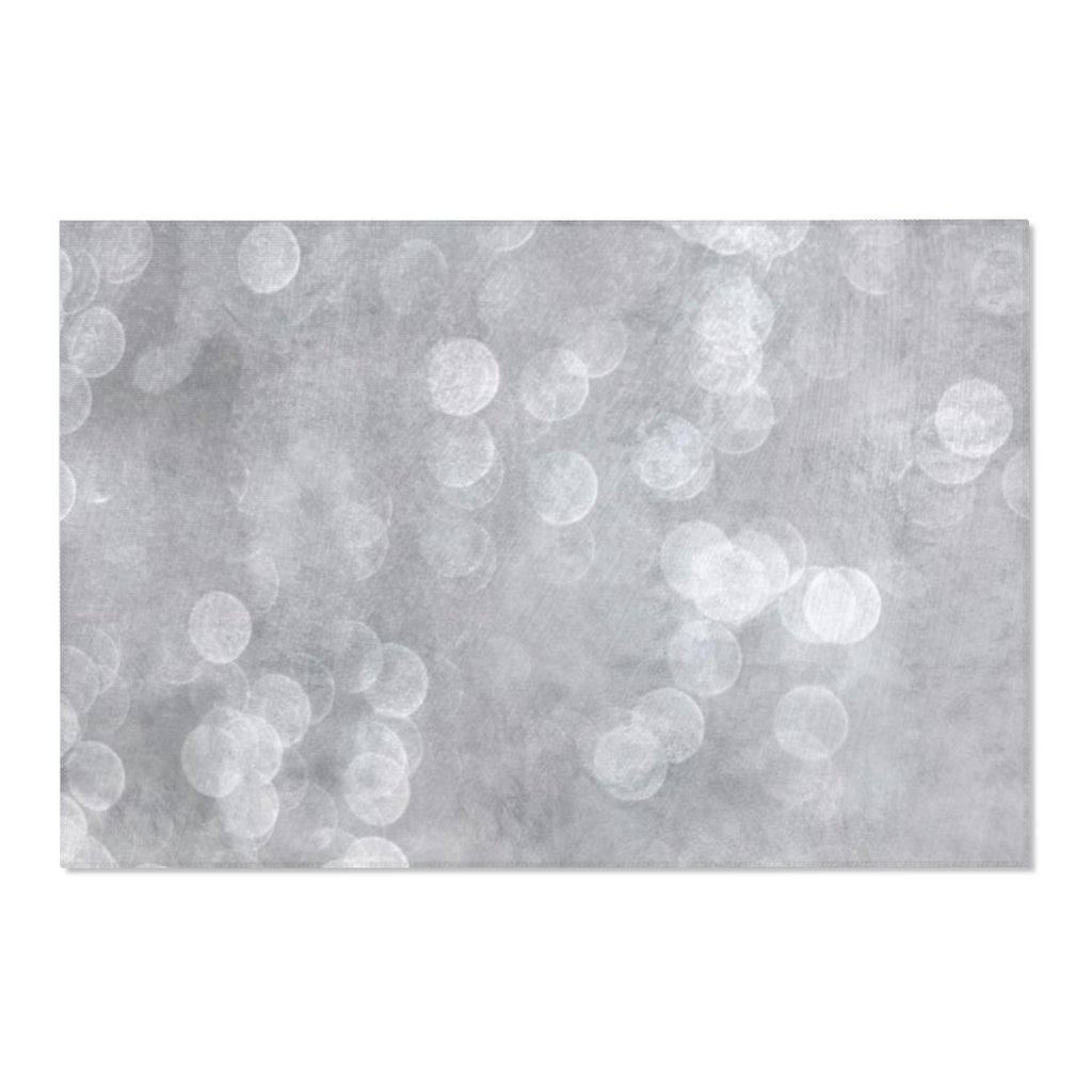 Abstract Area Rug | Gray White Circles