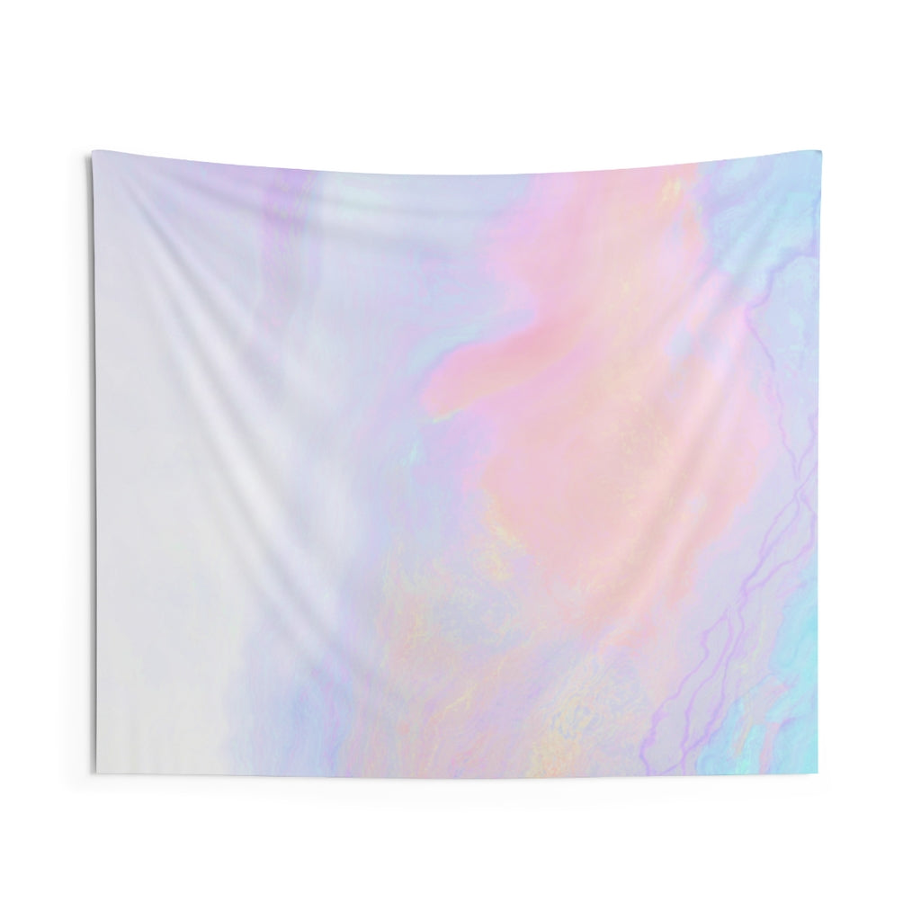 Abstract Tapestry | Pastel Pink White Purple Teal