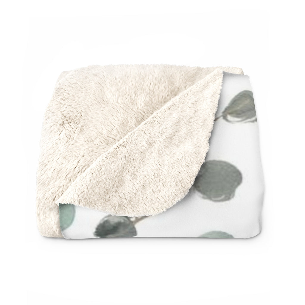 Floral Comfy Blanket | Sage Forest Green Eucalyptus