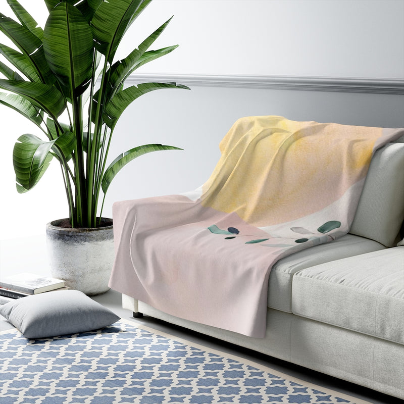 Floral Comfy Blanket | Blush Pink Emerald