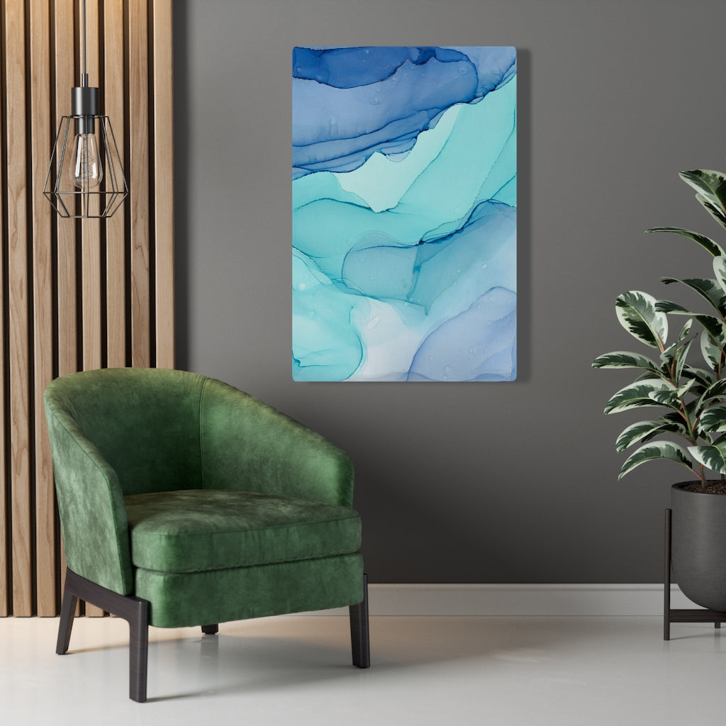 Abstract Canvas Art | Teal Blue