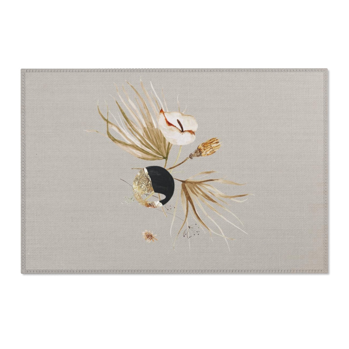 Floral Area Rug | Beige Ivory Lily