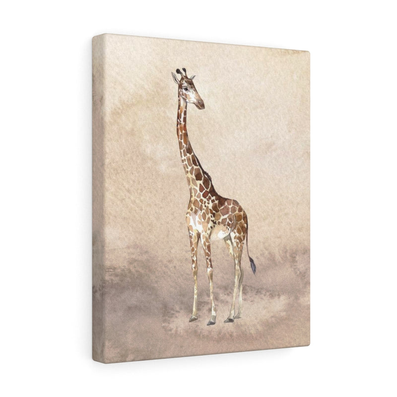 WHIMSICAL WALL CANVAS ART | Beige Watercolor Giraffe