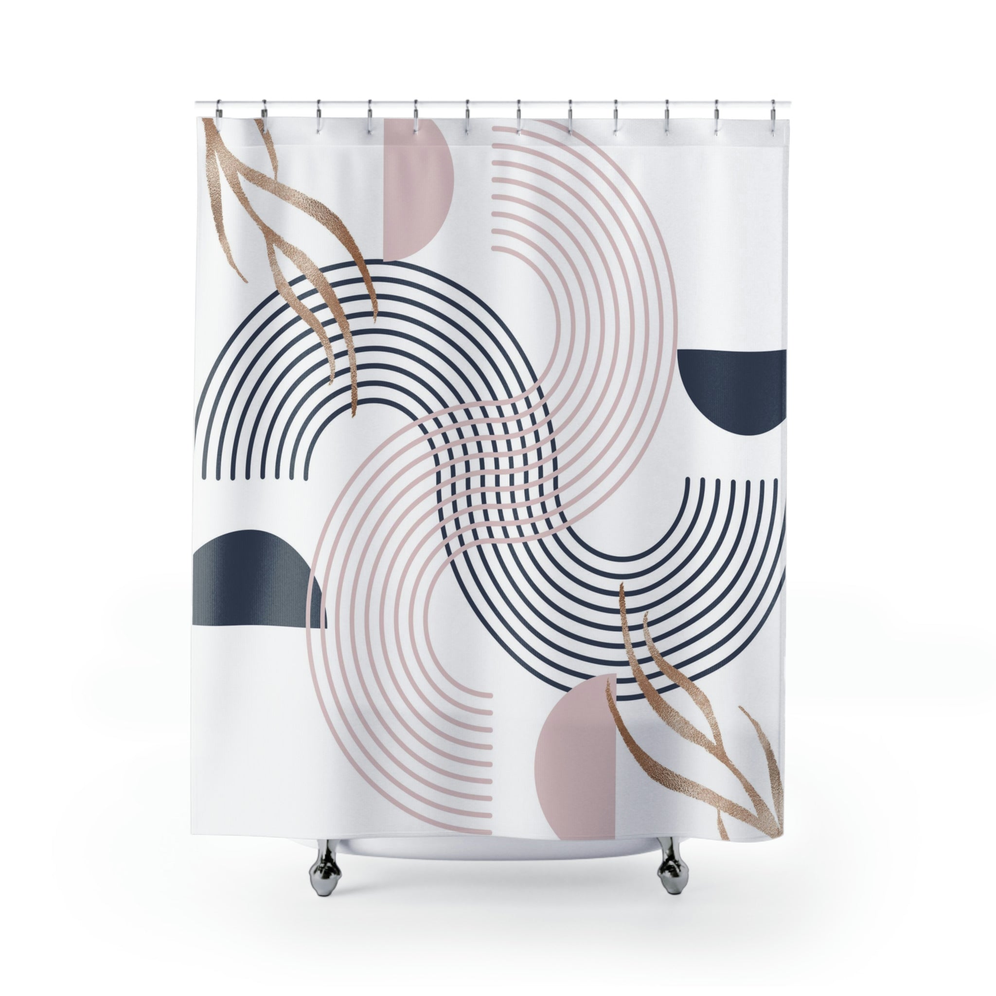 modern boho fabric shower curtain