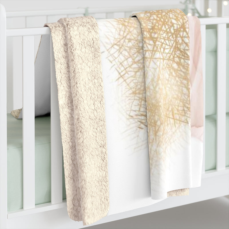 Floral Comfy Blanket | White Gold Mauve