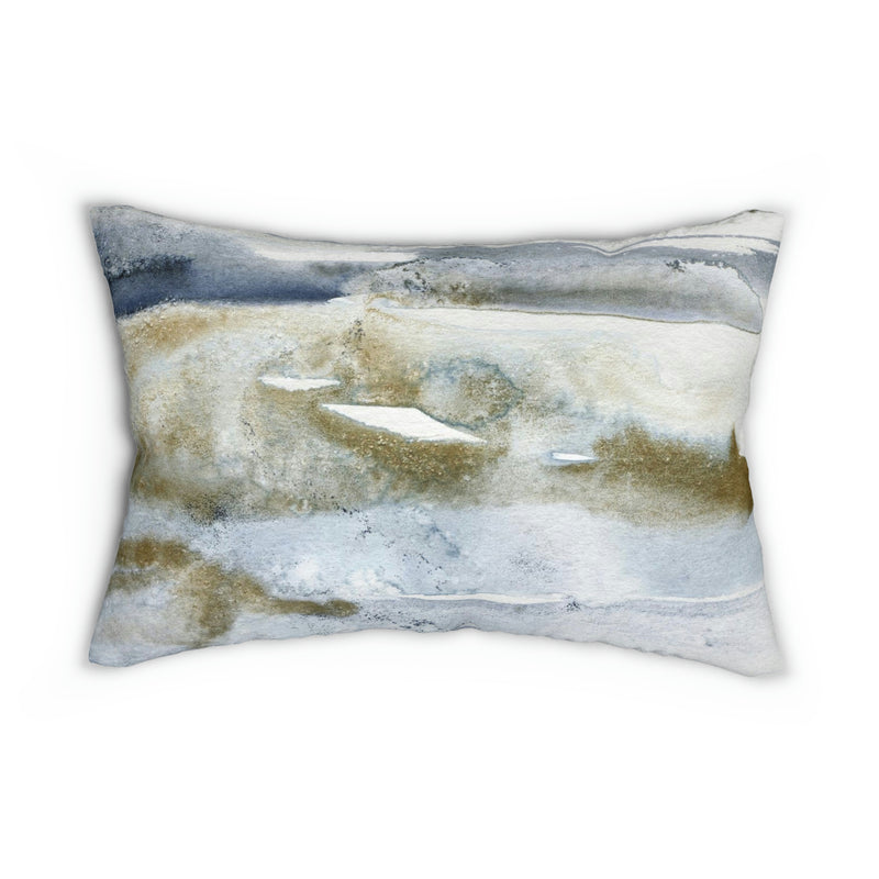 Abstract Lumbar Pillow | Earthy Blue Ombre